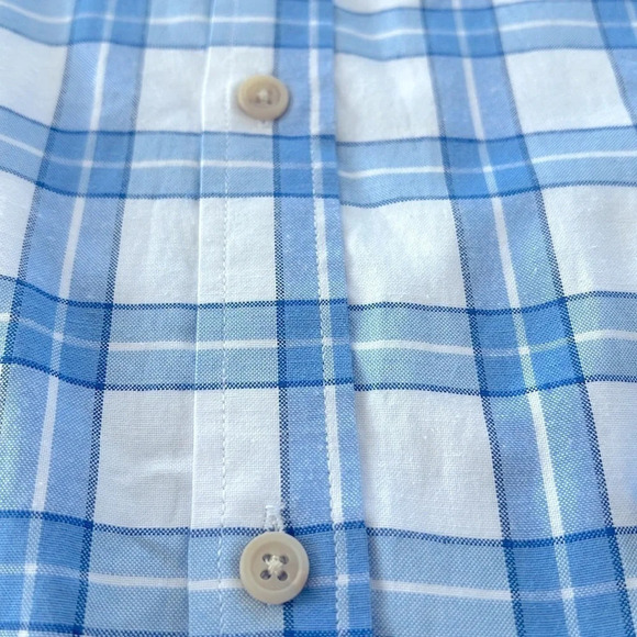 Double Pump Sz M Blue & White Plaid Western Button up NWT Timeless Smart Shirt - Picture 15 of 16